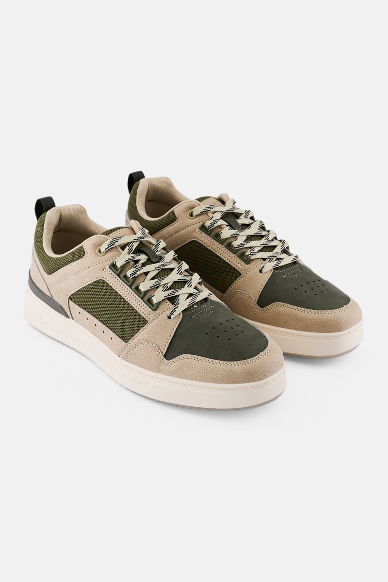 Algspar Men Leather Lace Up Casual Shoes, Multicolor - Image 1