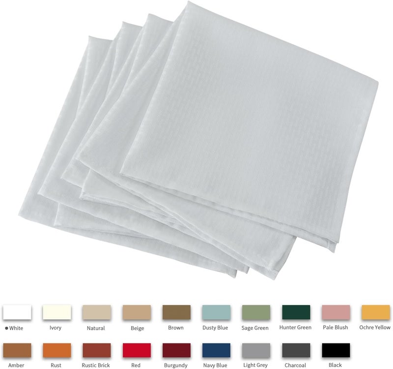 maxmill Cloth Napkins 20 x 20 Inch Weaved Texture Pattern Soft Comfortable and Luxury Serviette for Restaurant Family Dinners Weddings Parties and Banquets Set of 4 Pieces White - Image 4