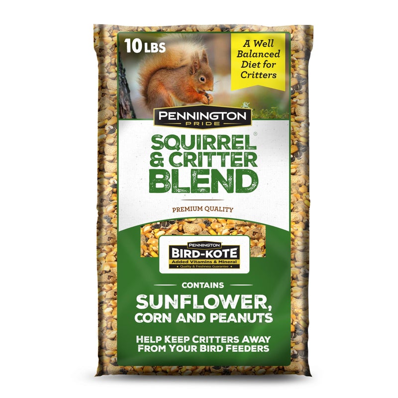 Pennington Pride Squirrel & Critter Blend With Corn, Sunflower Seeds and Peanuts, Helps Keep Critters Away From Bird Feeders, 10-lb. Bag - Image 1