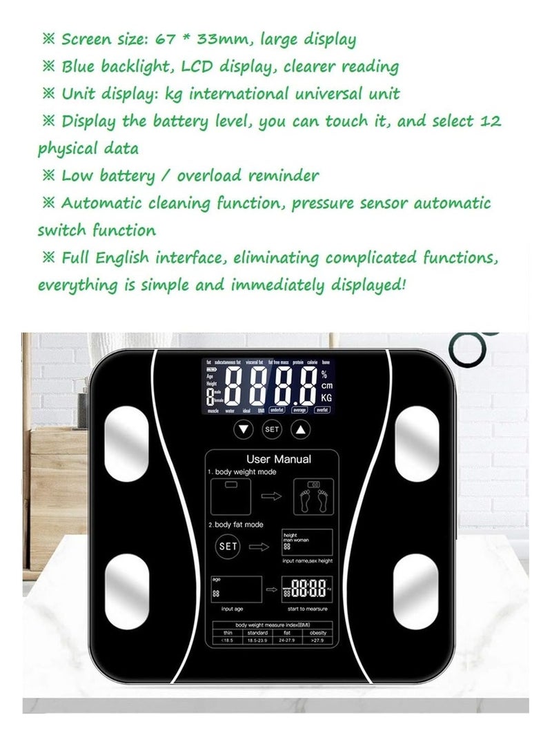 TIGER Bathroom Balance Body Fat Scale, Smart Electronic LED Digital Weight Scale – Scientific Body Fat Analyzer, Weight Loss Artifact, Simple & Fast, Durable, Easy to Use, Suitable for Elderly & Children - Image 2