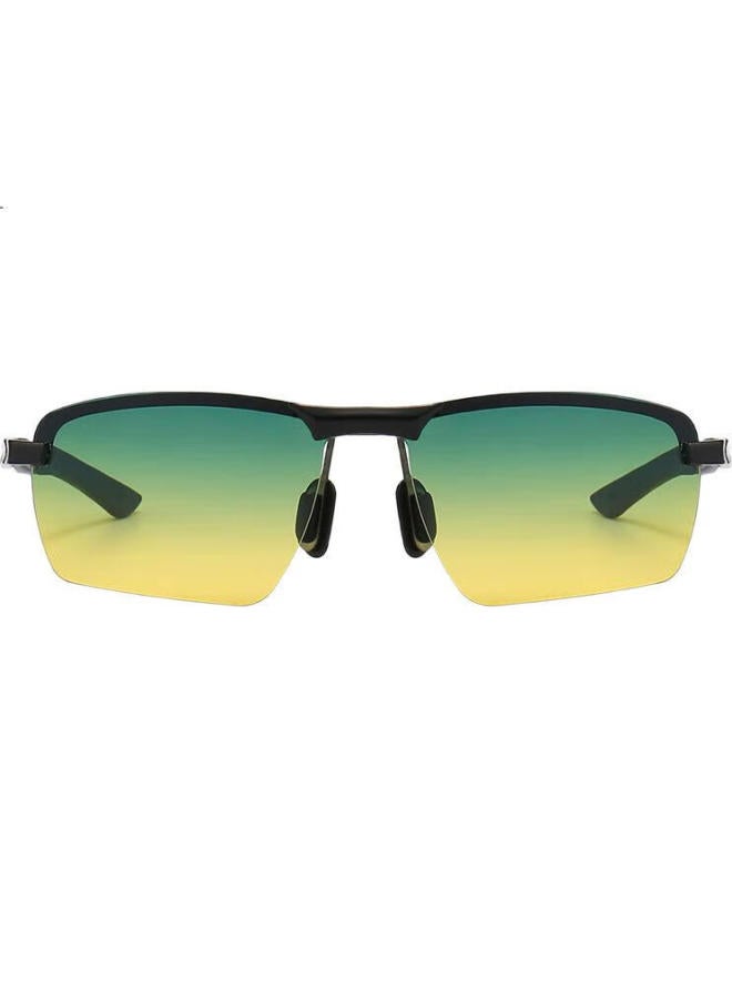 Shi Yun World Art Men'S Polarized Sunglasses For Driving High Definition Uv Protection Sunshade Fishing Black Frame Yellow Green Lens - Image 2