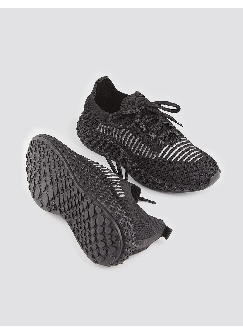 Cabani Black Lace-Up Women's Sports Shoes