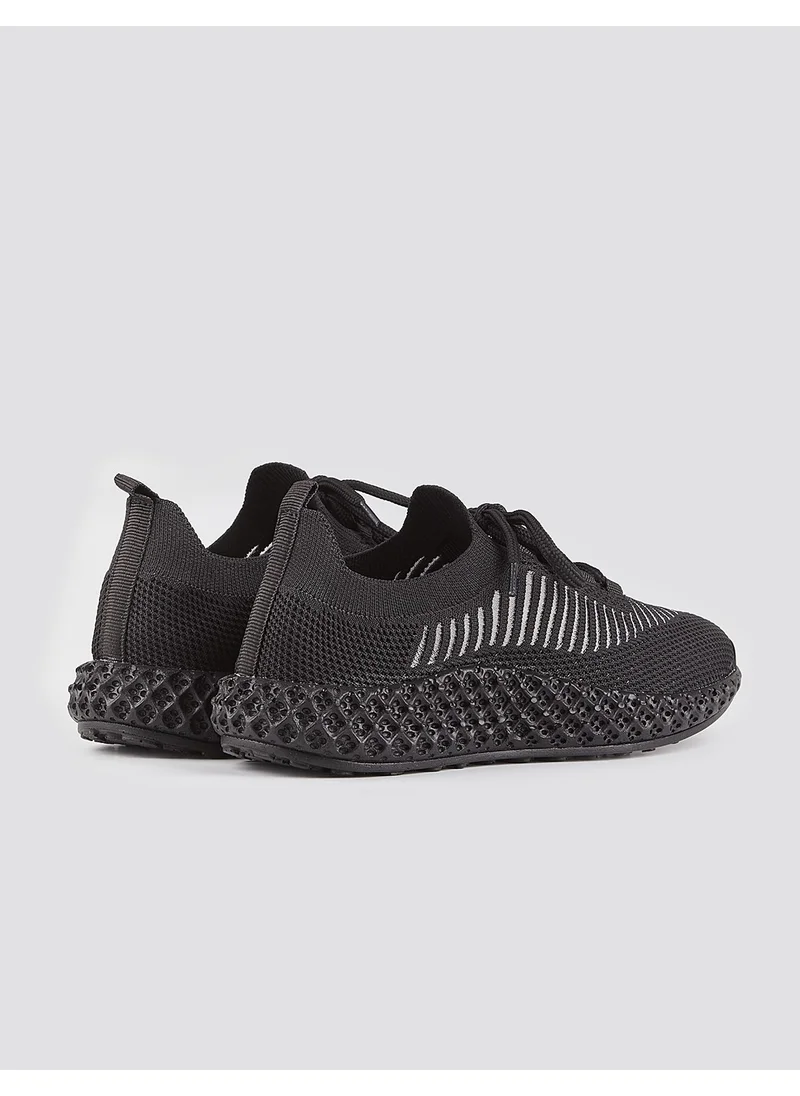 Cabani Black Lace-Up Women's Sports Shoes