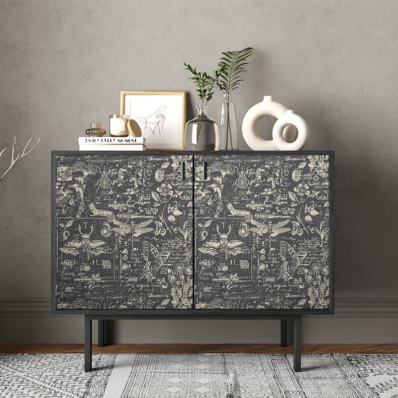 REDAMANCY Ash Black Grey Insects Animals Speimen Sketch Abstract Art Modern Peel and Stick Wallpaper Stick on Contact Paper Wall Paper Easy Peel Off for nightstand Drawer Cabinet Renter - Image 4
