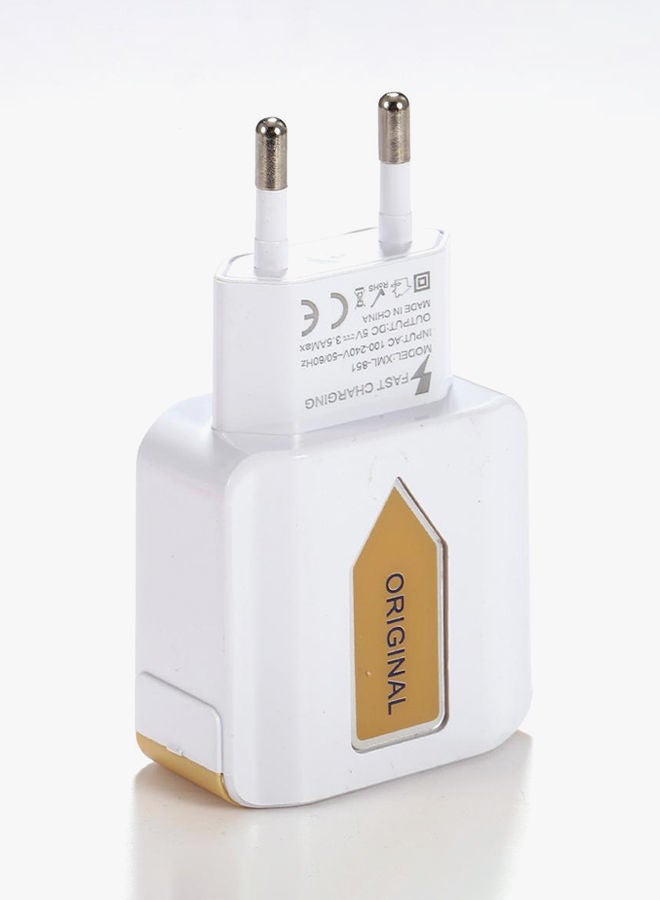 NIBEMINENT 3-Port USB Wall Charger White/Yellow - Image 2