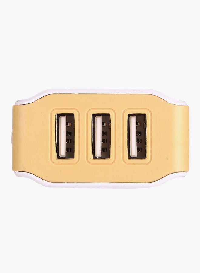 NIBEMINENT 3-Port USB Wall Charger White/Yellow - Image 4