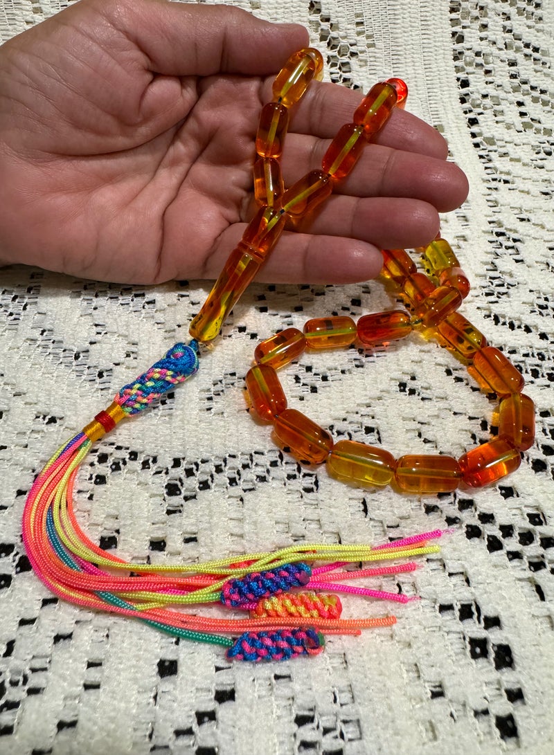 JewelleryClub Sandalous Prayer Beads For Men 33 Beads Size 10.5mm x 13.5mm - Image 1