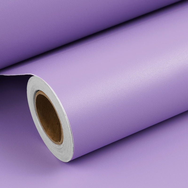 ReWallpaper Purple Wallpaper Peel and Stick Bathroom Girls Bedroom Kids Room Self Adhesive Lilac Purple Vinyl Wrap Roll Waterproof Light Lavender Contact Paper for Cabinets Desk Classroom 177inx65ft - Image 2
