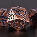 Maywin Cracked Rune Metal Dice Set for DND RPG Dark Fantasy Fractured Design Premium Heavy Metal Polyhedral Dice with Deep Engraved Numbers 7Piece Set Blue Arcane Vein - Image 4