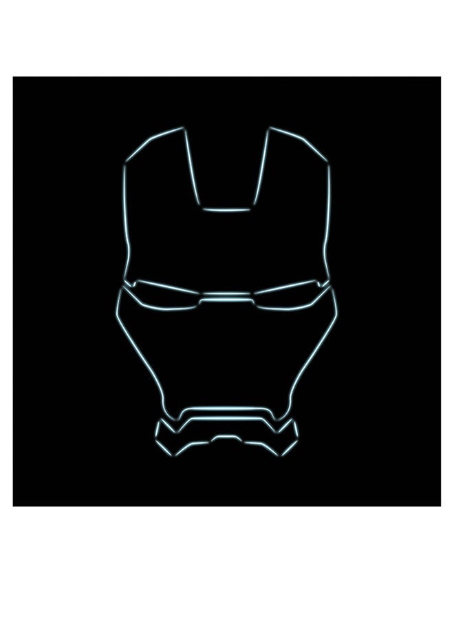 RYN Iron Man Mask Themed Wall Art Black/Blue 30x30cm - Image 2