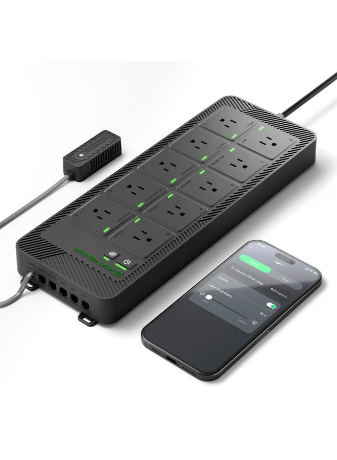 Mars Hydro iHub-Pro 10AC Power Strip Kit, 10-Way All-in-One Growroom Hub, WiFi Climate Control for Light, Temperature, Humidity & VPD - Image 1