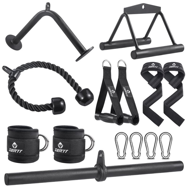 SERTT Cable Machine Attachment for Home Gym, SERTT LAT Pulldown Attachments, Weight Machine Accessories for LAT Pull Down & Weight Training, Cable Workout Accessories - Image 1