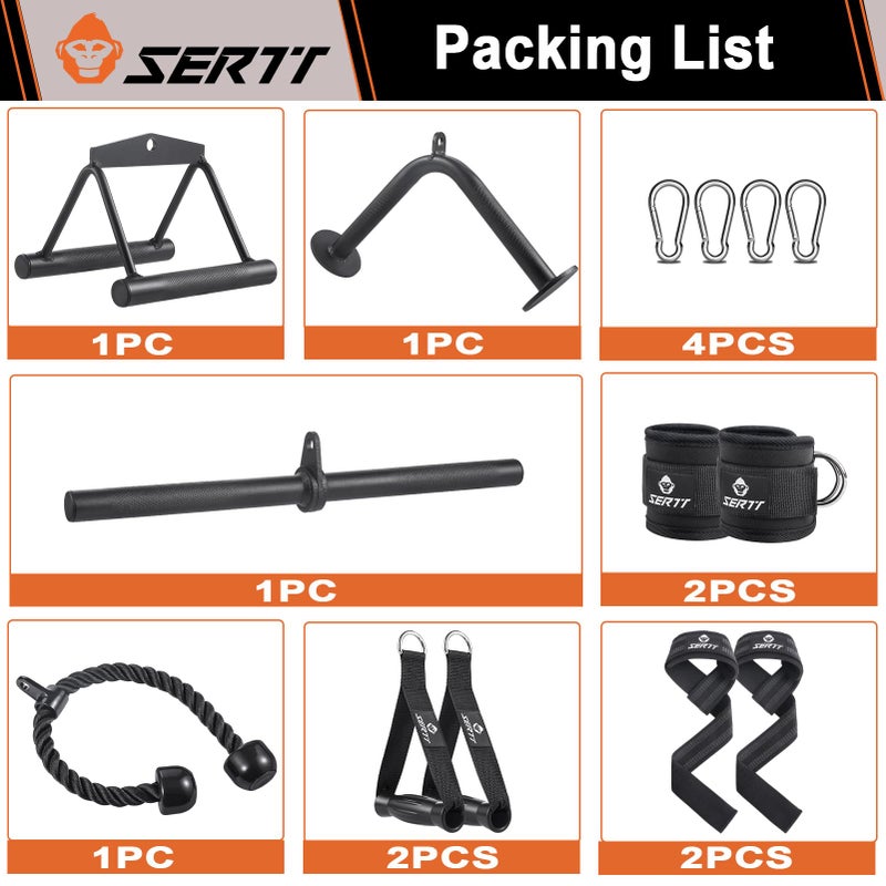 SERTT Cable Machine Attachment for Home Gym, SERTT LAT Pulldown Attachments, Weight Machine Accessories for LAT Pull Down & Weight Training, Cable Workout Accessories - Image 2