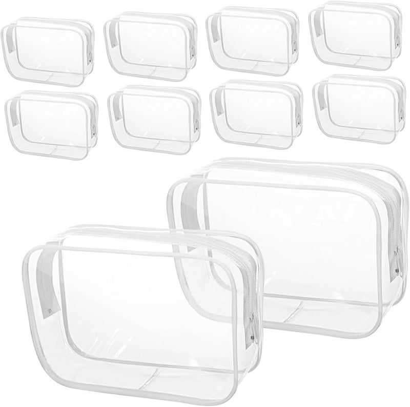 10pcs PVC Travel Makeup Bag Set Waterproof Zippered Storage Pouches Women Toiletry Organizer - Image 1