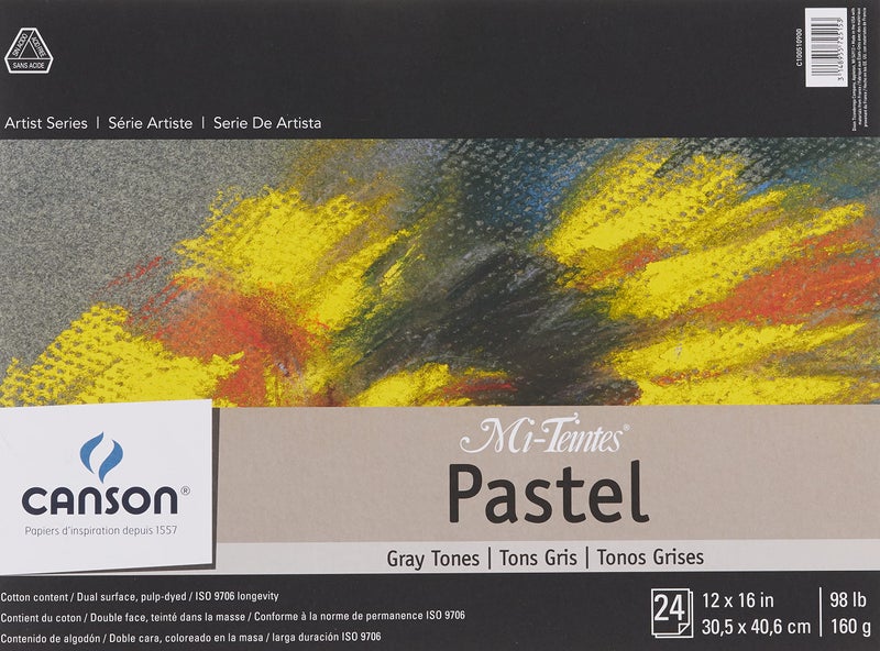 Canson Artist Series Mi-Teintes Pastel Paper, Gray Tones, Foldover Pad, 12x16 inches, 24 Sheets (98lb/160g) - Artist Paper for Adults and Students - Image 5