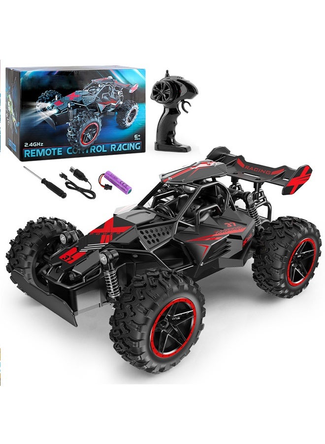 Off-Road RC Car Toy -Remote Control Car for Kids Age 6+ - 2.4Ghz High-Speed RC Monster Truck with LED Lights, Black/Red - for Boys & Girls- Birthday Gift for Kids, Indoor & Outdoor Play - Image 1