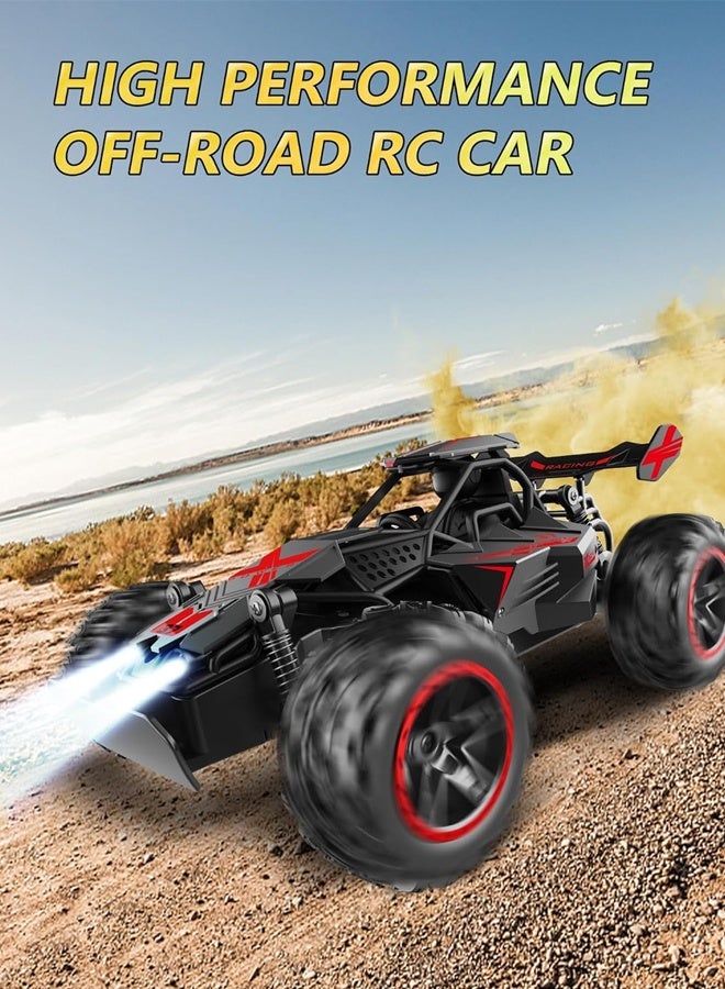 Off-Road RC Car Toy -Remote Control Car for Kids Age 6+ - 2.4Ghz High-Speed RC Monster Truck with LED Lights, Black/Red - for Boys & Girls- Birthday Gift for Kids, Indoor & Outdoor Play - Image 5