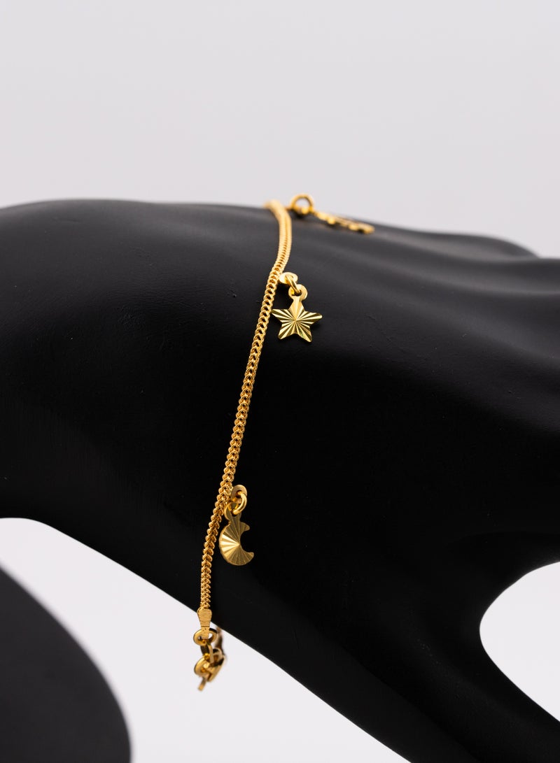 AAZ Jewellery L.L.C Moon & Stars 22K Gold Bracelet - Image 2
