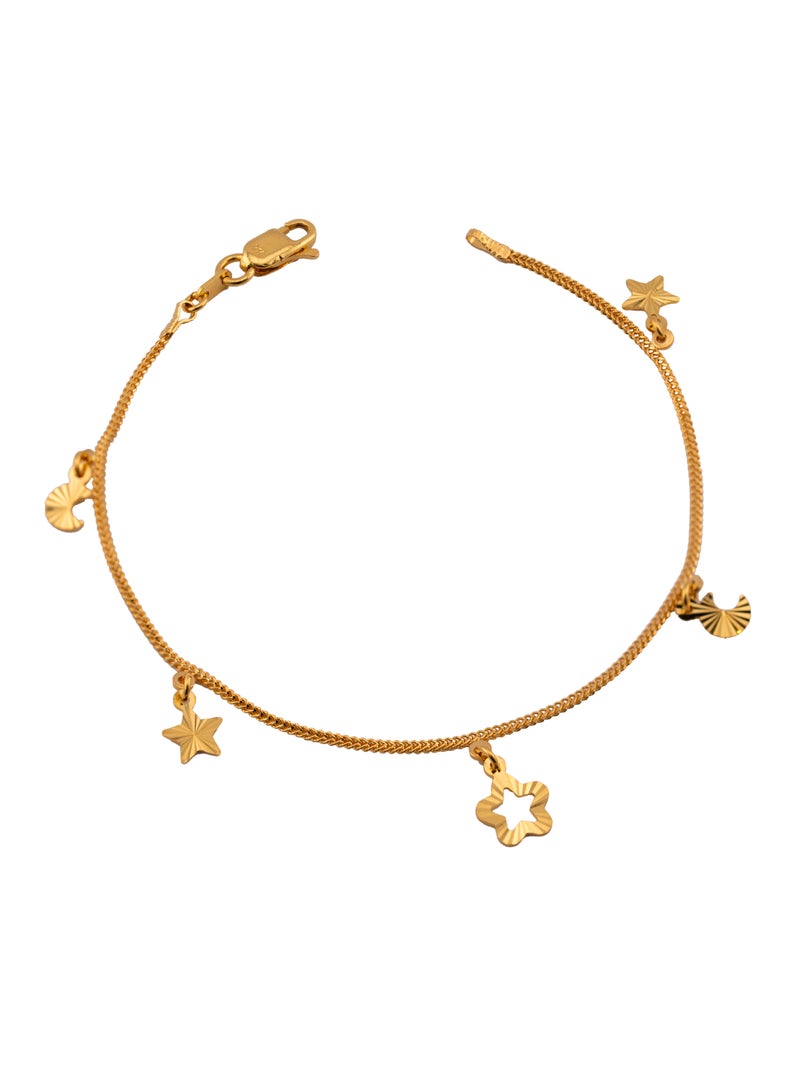 AAZ Jewellery L.L.C Moon & Stars 22K Gold Bracelet - Image 1