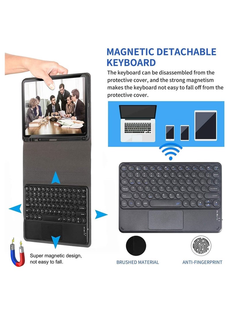 Keyboard Case with Touchpad for iPad 10.2 9th Generation 2021/8th Gen 2020/7th Gen 2019 Magnetically Detachable Wireless Keyboard Case for iPad New 10.2