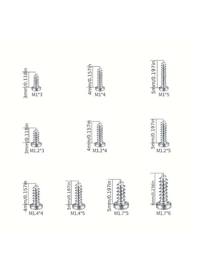 My Souq Store: 1200PCS Micro Screws Assortment Kit for Electronics, Glasses & Watch Repair - M1 to M1.7 Mixed Sizes. - Image 4
