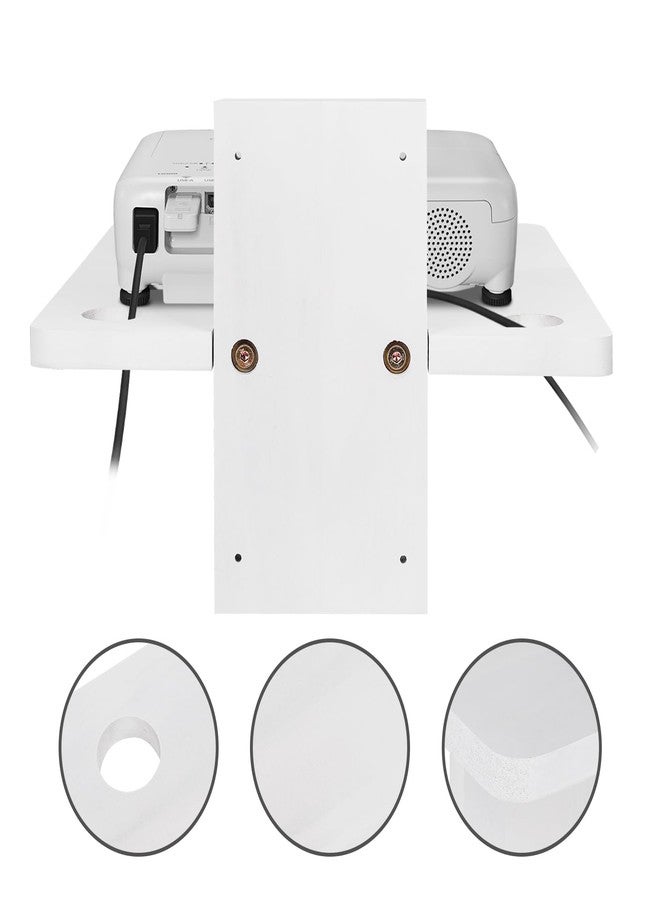 BEARUT Solid Wood White Mini Projector Mount and Wall Holder - Floating Shelf for Router, Modem, Cable Box - by Solid Wood - Image 5