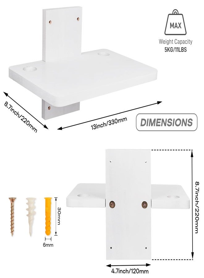 BEARUT Solid Wood White Mini Projector Mount and Wall Holder - Floating Shelf for Router, Modem, Cable Box - by Solid Wood - Image 2