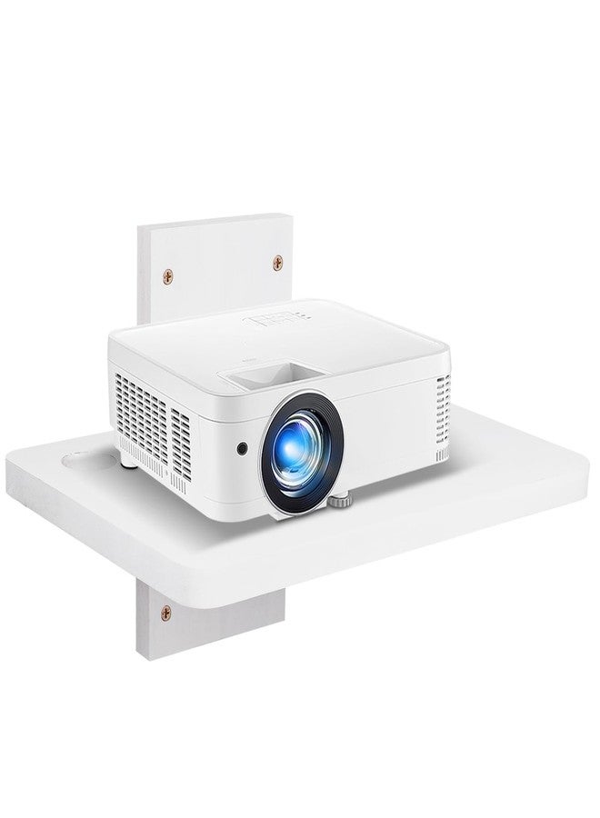 BEARUT Solid Wood White Mini Projector Mount and Wall Holder - Floating Shelf for Router, Modem, Cable Box - by Solid Wood - Image 1