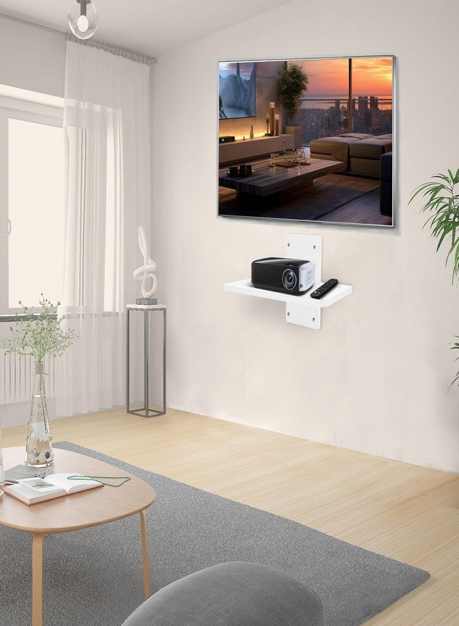 BEARUT Solid Wood White Mini Projector Mount and Wall Holder - Floating Shelf for Router, Modem, Cable Box - by Solid Wood - Image 3