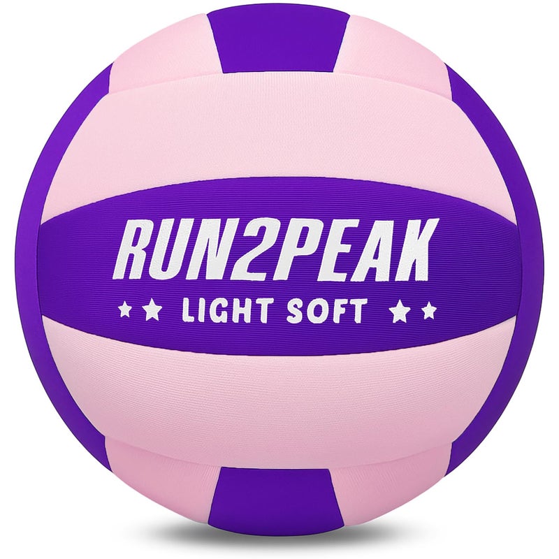 RUN2PEAK Super Soft Light Volleyball Safe and Quiet Fabric Volleyball Ball for Indoor Play Official Size 5 Kids Youth Beginners Lightweight Volleyballs Trainer for House Yard Training Practice - Image 2