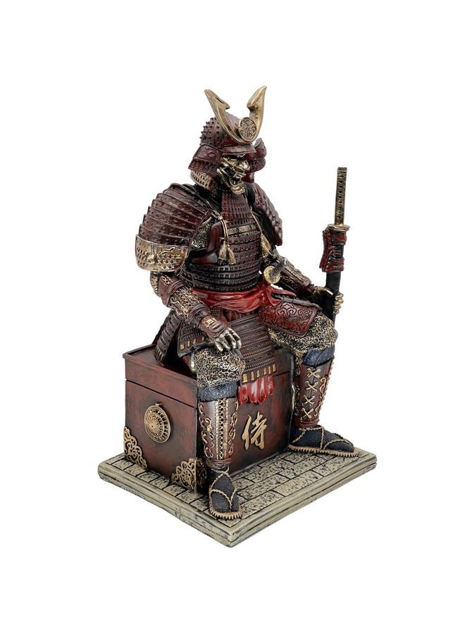 LOOYAR Medieval Ancient Samurai Undead Warrior Resin Statue Ornament Figurine Craft for Home Living Room Porch Decoration Office Desk Desktop Table Arrangement Gift (Blue) - Image 3