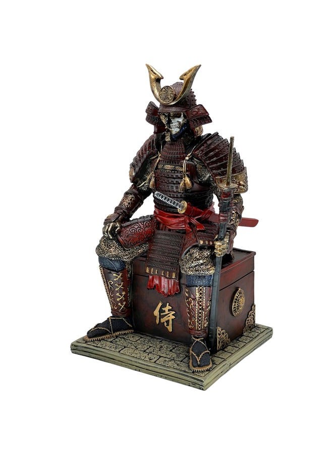 LOOYAR Medieval Ancient Samurai Undead Warrior Resin Statue Ornament Figurine Craft for Home Living Room Porch Decoration Office Desk Desktop Table Arrangement Gift (Blue) - Image 1