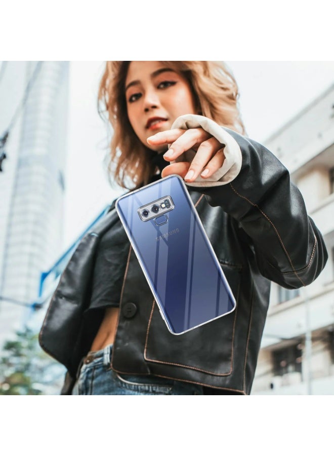 جراب متوافق مع Samsung Galaxy Note 9، جراب شفاف ومرن من مادة TPU (بولي يوريثين حراري) والسيليكون، مقاوم للخدش ويوفر حماية للكاميرا - شفاف. - Image 3