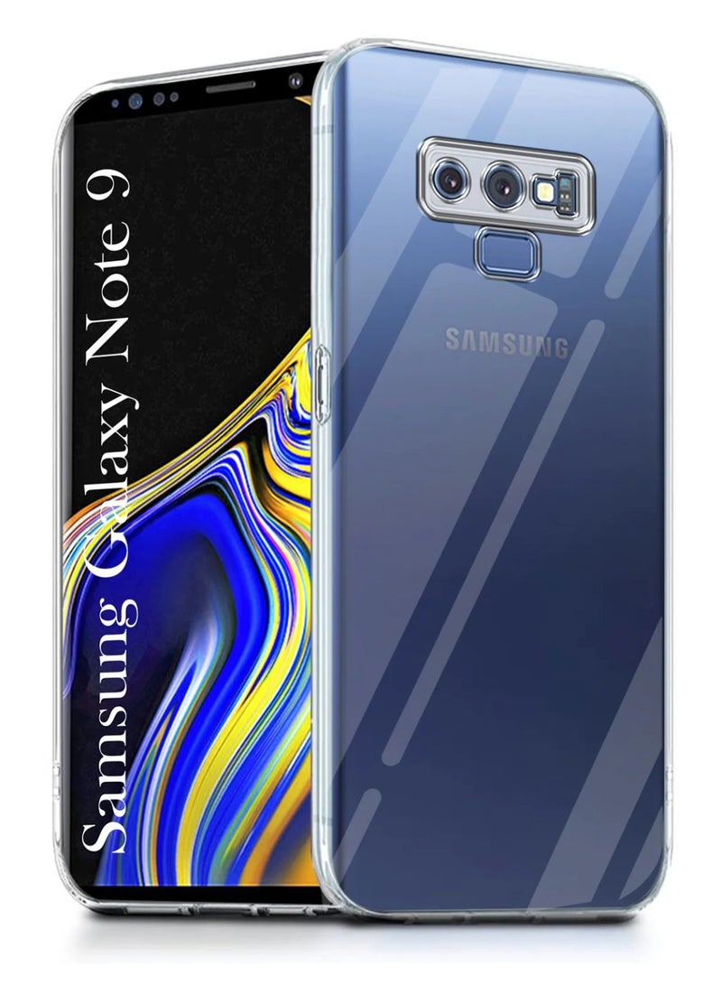 جراب متوافق مع Samsung Galaxy Note 9، جراب شفاف ومرن من مادة TPU (بولي يوريثين حراري) والسيليكون، مقاوم للخدش ويوفر حماية للكاميرا - شفاف. - Image 4