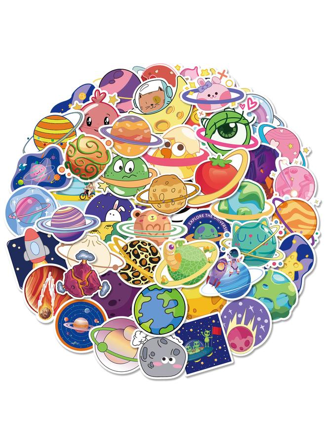 الأزرق جي دبليو 400 ملصق كوكب رائد فضاء ملصق كوكب صاروخ UFO رائد فضاء الرسوم الكرتون - Image 4