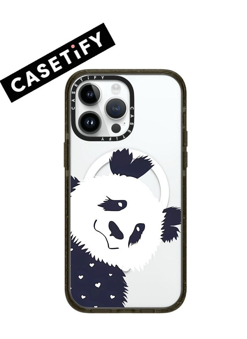 Casetify - Apple iPhone 14 Pro Max Case,Curious Panda Magnetic Adsorption Phone Case - White - Image 1