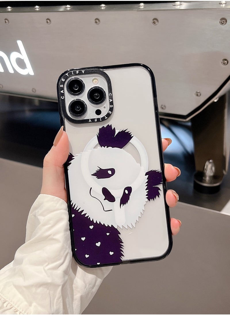 Casetify - Apple iPhone 14 Pro Max Case,Curious Panda Magnetic Adsorption Phone Case - White - Image 1