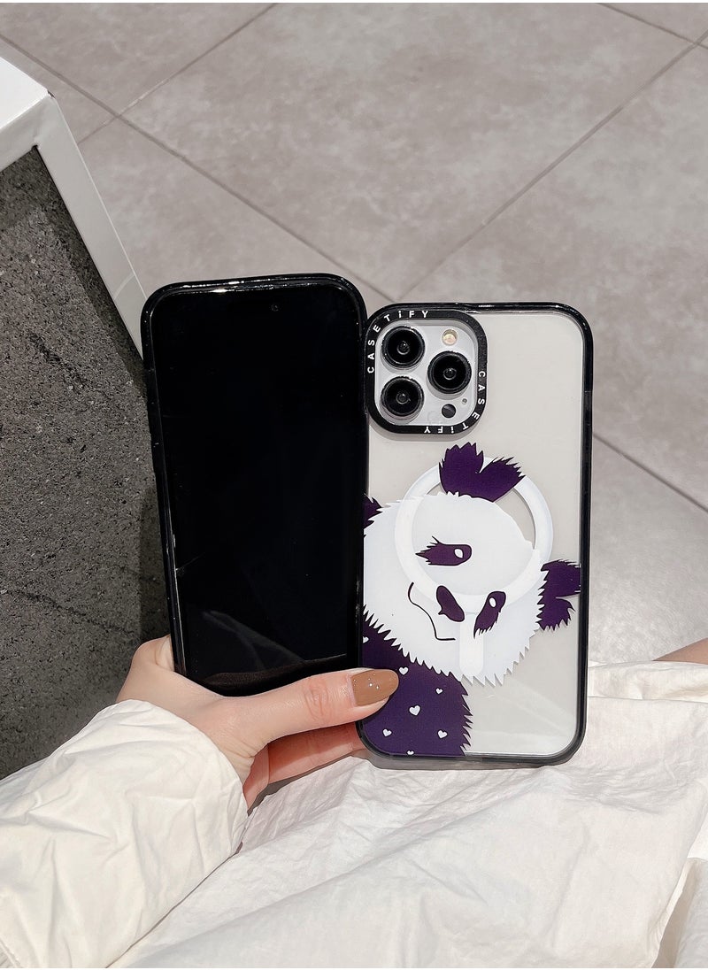 Casetify - Apple iPhone 14 Pro Max Case,Curious Panda Magnetic Adsorption Phone Case - White - Image 1