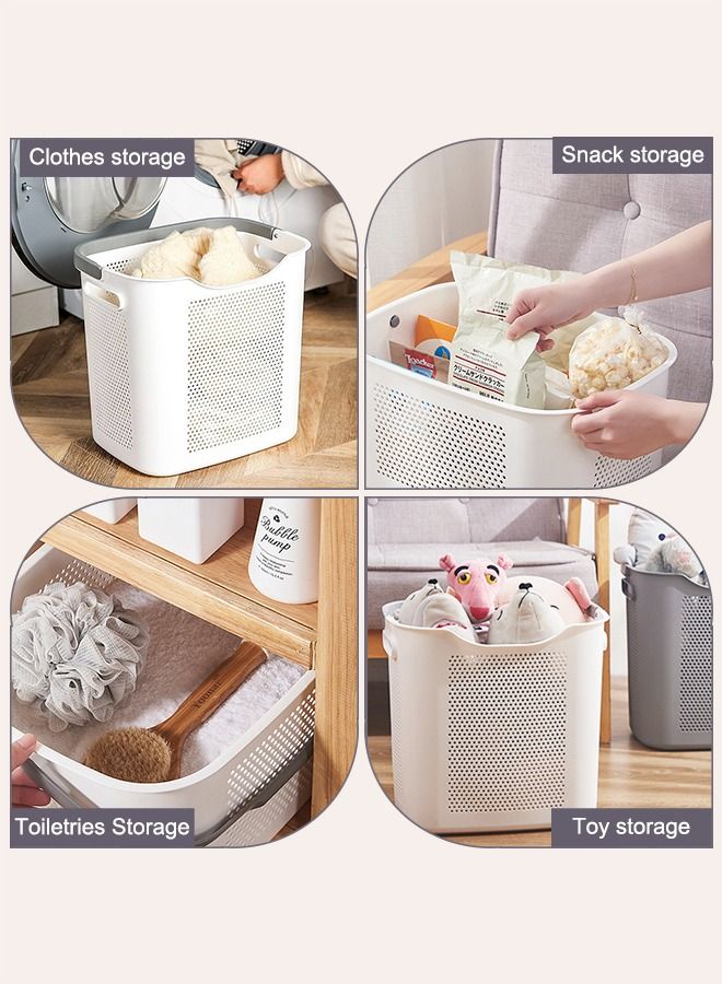 45L Large Laundry Basket Bag Dirty Clothes Basket Laundry Hamper With Handles Toys Storage Bucket Durable for Bathroom Balcony Bathroom Living Room