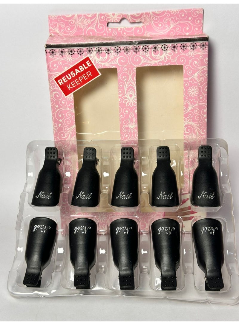 maya accessories Acrylic Plastic Clips Gel Nail Polish Remover Clips for Nail Art, Set of 10 Pieces may vary color - Image 2