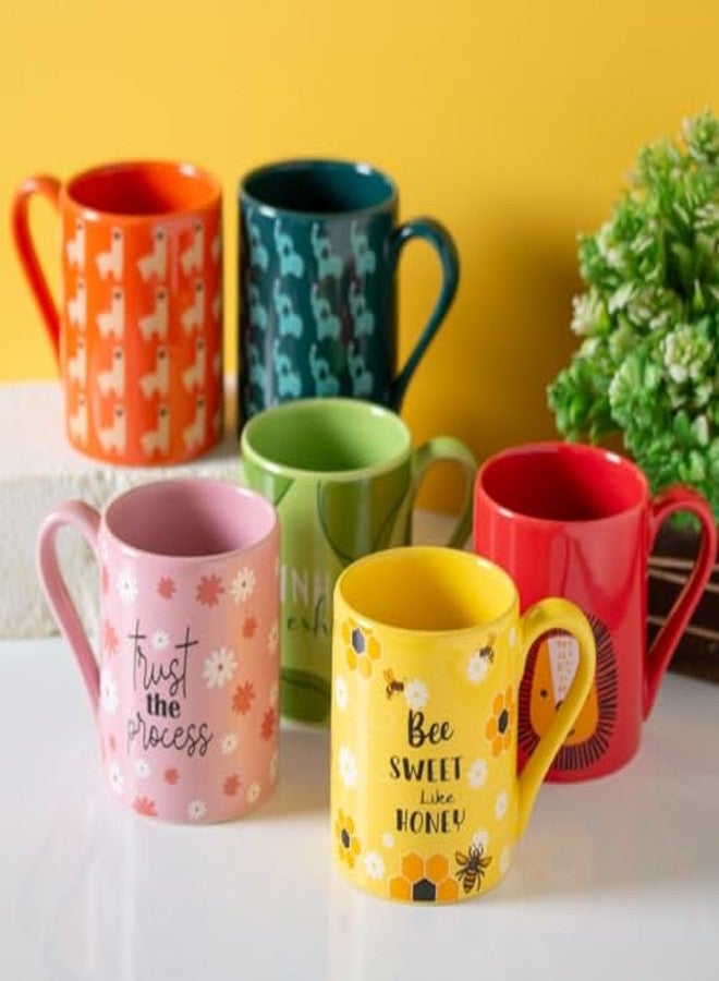 Clay Craft Fine Ceramic Pebble Series Coffee Mug 350ml Orange - Llama Print, Stylish Tea & Coffee Cup, Microwave & Dishwasher Safe, For Home, Office, Café, Gifting, Daily Use, Hot Chocolate, Milk, Tea - Image 3