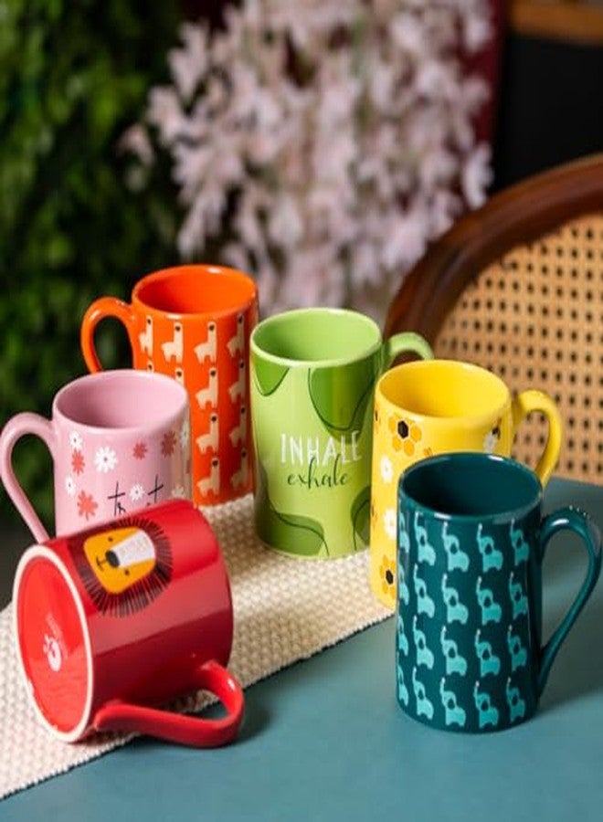 Clay Craft Fine Ceramic Pebble Series Coffee Mug 350ml Orange - Llama Print, Stylish Tea & Coffee Cup, Microwave & Dishwasher Safe, For Home, Office, Café, Gifting, Daily Use, Hot Chocolate, Milk, Tea - Image 4