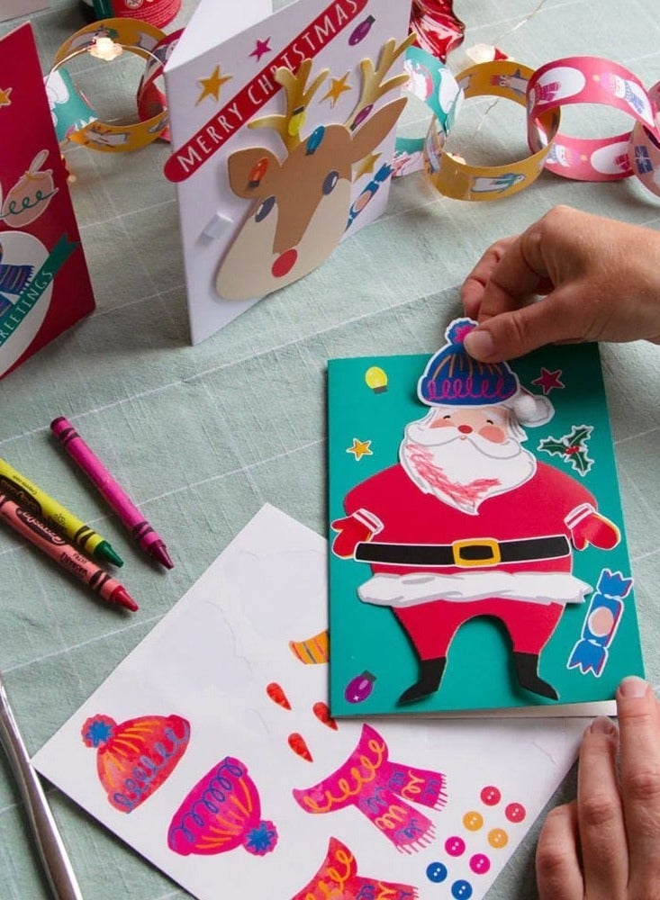 توكينج تيبلز مجموعة صنع بطاقات عيد الميلاد للأطفال من كرافت وذ سانتا، مجموعة بطاقات تهنئة للعطلات يمكنك صنعها بنفسك - Image 1