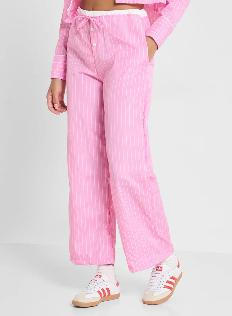 Ginger Cropped Stripe Shirt & Pant Coord Set
