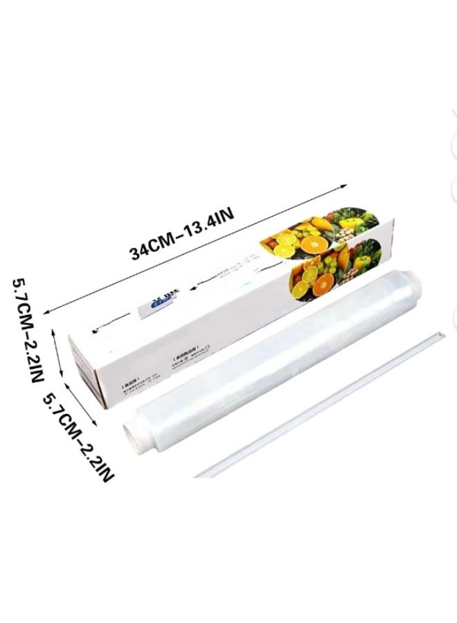 Plastic Wrap For Food Food Wrap with Slide Cutter, Cling Wrap Food Service Clear Cling Film BPA-Free -Safe Kitchen Wrap Quick Cut Plastic Film - Image 2