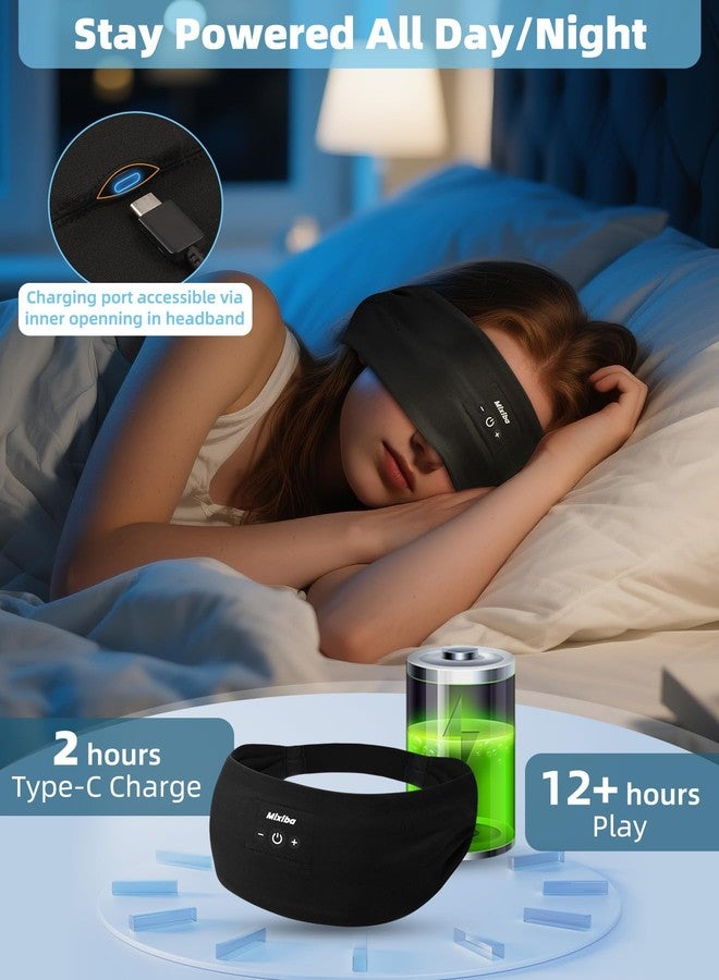 Mixiba Sleeping Headphones, Headband Headphones with HD Stereo Speaker, Bluetooth Headband for Sports, Running, Workouts, Yoga, Air Travel, Meditation, Gift - Black - Image 3