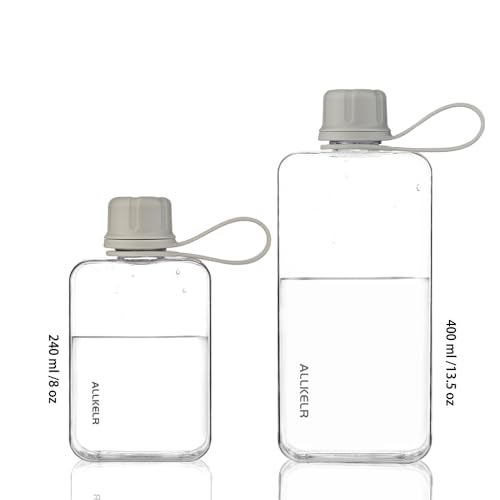 ALLKELR Portable Flat Water Bottle,BPA Free Reusable Tritan Plastic Travel Water Bottle Cup,Lightweight Leakproof Slim Water Bottles Fits Purse,Backpacking,Hiking (Gray, 8 oz) - Image 4