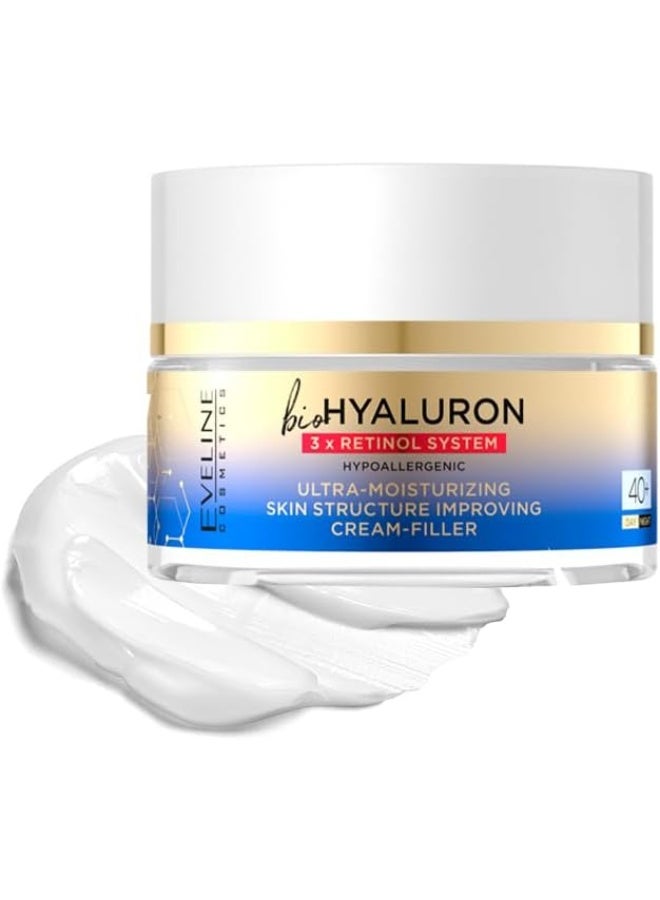 EVELINE COSMETICS Bio Hyaluron 3x Retinol System for Day and Night for age 40+ from Eveline Cosmetics, 50 ml - Image 2