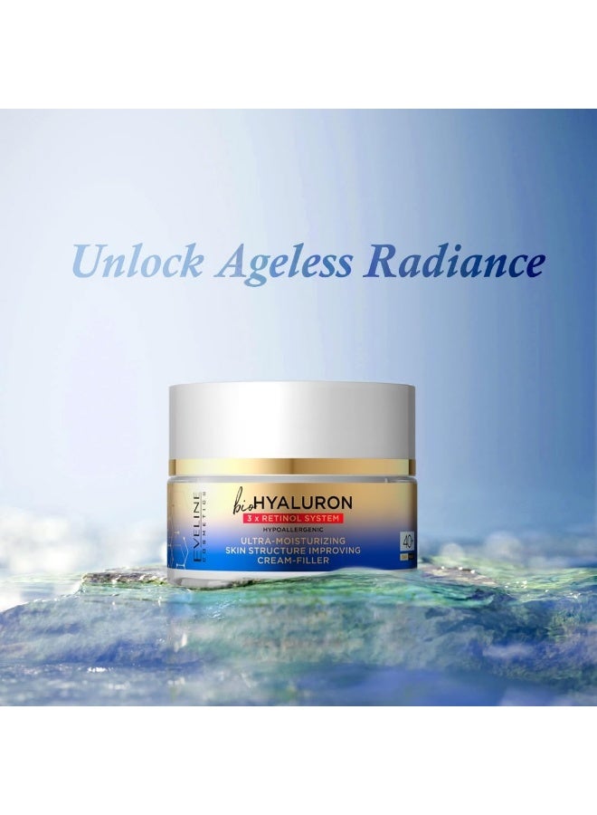 EVELINE COSMETICS Bio Hyaluron 3x Retinol System for Day and Night for age 40+ from Eveline Cosmetics, 50 ml - Image 5