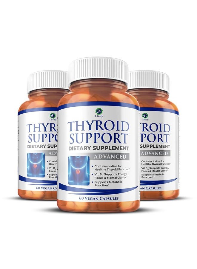1 Body Thyroid Support Supplement, 90-Day Supply, 3 Pack with B12, Iodine, Zinc, Selenium, Ashwagandha, Vegetarian Formula - Image 1